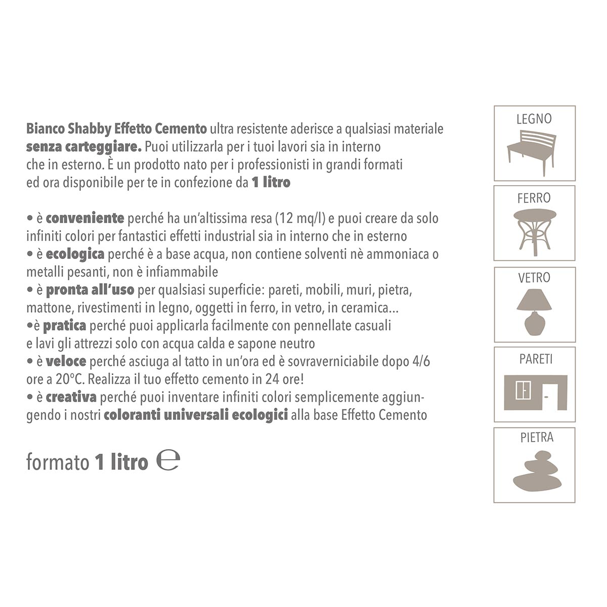 Vernice cemento industrial bianco naturale bianco shabby