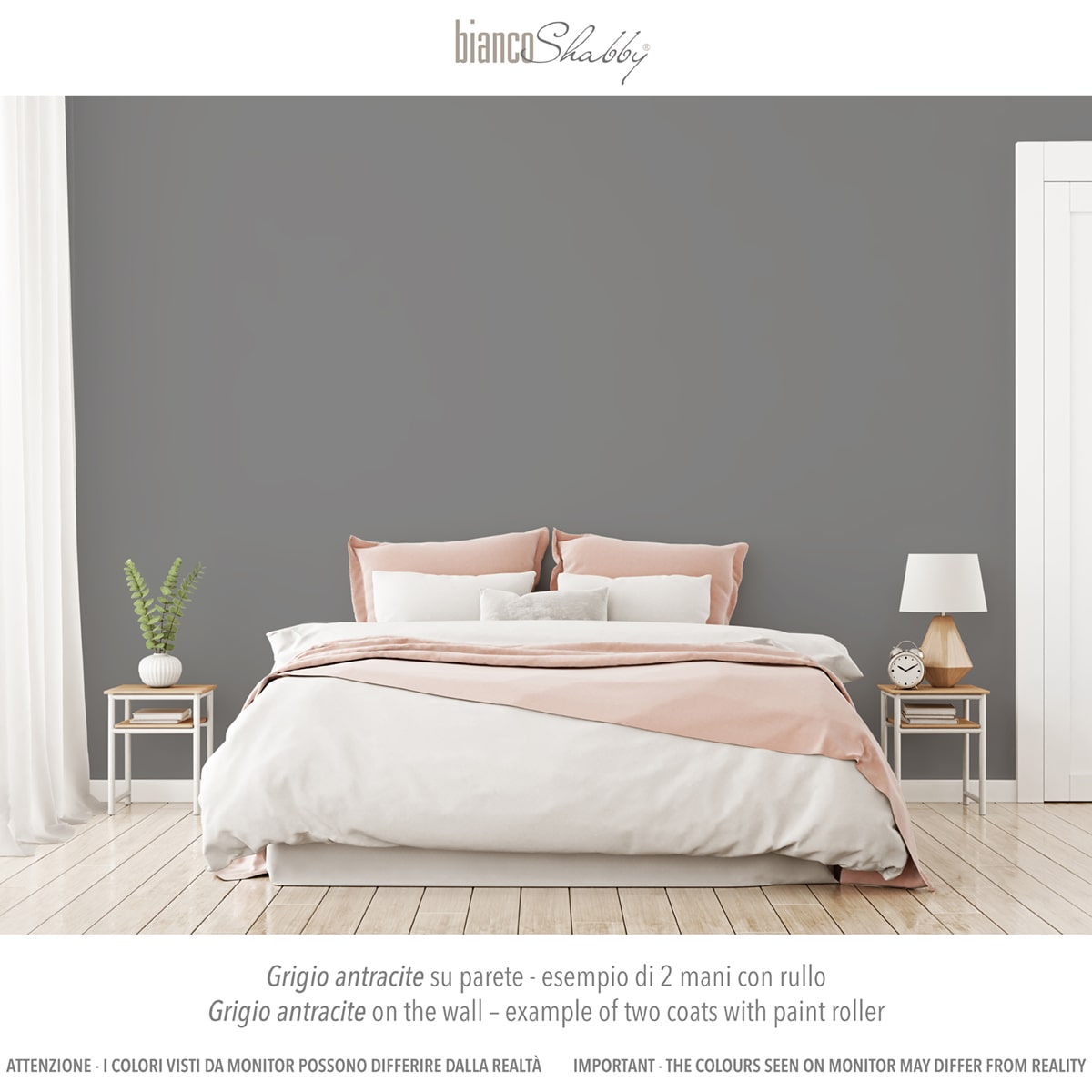 Parete Muro con chalk paint Grigio Antracite