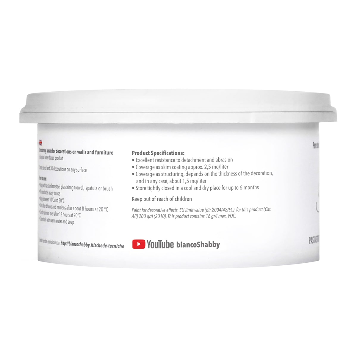 Pasta strutturante per stencil a rilievo e pareti materiche decorative