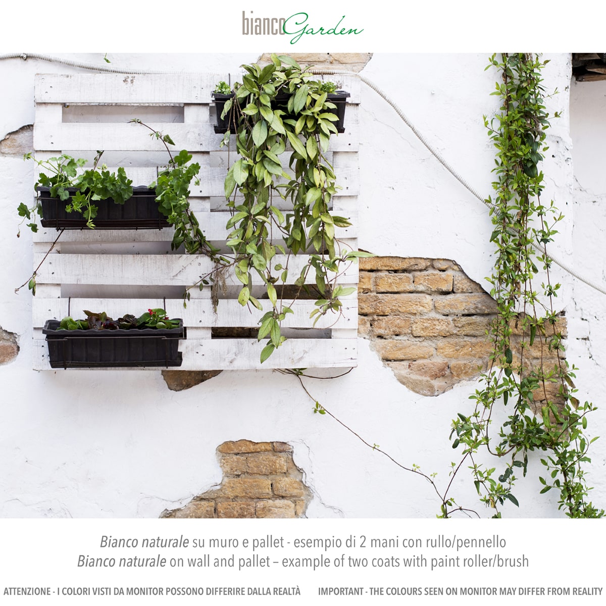 Muro esterno con chalk paint bianco naturale Muro esterno con chalk paint bianco naturale