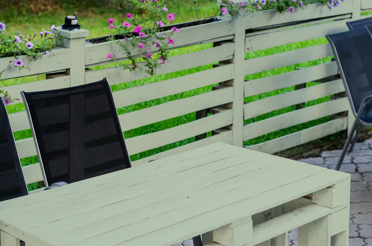 Tavolo Pallet Verde Salvia